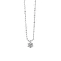 S925 sterling silver necklace with a brilliant olive green zircon in a six-prong setting - White Zirconia / Necklace / Silver
