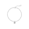 S925 sterling silver necklace featuring a sparkling round olive green zircon pendant - White Moissanite / Bracelet / Silver
