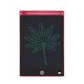 8.5 inch red LCD writing tablet and doodle board featuring green leaf drawing design - 8.5-inch Straight Edge Monochrome Screen / Red