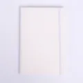 Professional A5 cream leather business notebook with a white elastic strap closure - White
