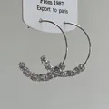 Sparkling S925 silver needle hoop earrings with premium pavé set cubic zirconia - Bottom Row Zirconia Decor (E2578 Silver) / 925 Silver Needle / Silver
