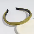 Elegant olive green twisted headband featuring non-slip teeth for secure daily wear - Olive Green