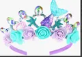 Mermaid princess crown headband with flowers and colorful gems for girls' birthday - Marine Theme Birthday Headband