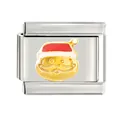 Santa Claus themed Italian charm link in stainless steel for DIY bracelets - Santa Claus Head (CYL-013)