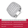Detaillierte Spezifikationen für Herren S925 Sterling Silber Moissanit Ring. - US 12 / Quadratischer Stil (R15526) / Silber