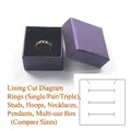 Elegant purple textured jewelry gift box for rings necklaces and earrings with padding - Meisi 5.0 Utility Box / 5X5X3cm / Purple
