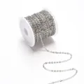 Zilveren 1,5 mm platte O-ketting op rol voor het maken van DIY-kettingen en sieraden - Zakverpakking / Fijne Stijl / Wit K/Zilver