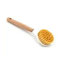 Spazzola da cucina con manico lungo in legno e setole gialle per piatti e pentole - Offerta Speciale Con Manico In Legno #c15by#