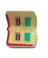 Mini pince à cheveux mignonne en forme de livre, crème avec détails rouges et bleu - Style Livre Jaune