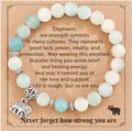 Amazon best-selling healing elephant bracelet with natural stone beads and card - Amazonite Elephant Pendant Style