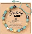 Handmade adjustable woven beaded bracelet with heart charm on a birthday gift card - Green and Yellow Tri-Color Braided Heart Style