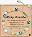 Hand-woven beaded bracelet with heart charm and inspirational quote card gift - Message Braided Green and Yellow Heart Style