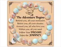 Handmade graduation gift beaded bracelet with heart charm and inspirational card - Shoushan Stone Heart Message Style (With Card)