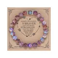Handmade purple imperial jasper beaded bracelet on heart card inspirational gift - Imperial Moonstone Message Style (With Card)