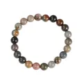 Handcrafted multicolor natural stone beaded bracelet with polished round jasper beads - Indian Agate Natural Stone Style
