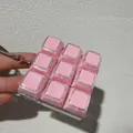 Pink 9-key mechanical switch decompression fidget toy keychain for stress relief - Nine Keys Transparent Shell - Pink (Double Layer)