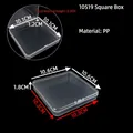 Clear square plastic storage box for hardware tools and small jewelry accessories - 10519 Square Box (10.6*10.6*1.8cm)