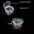 Small transparent PP plastic storage box with lid for hardware tools and parts organizing - Small Box For Box-in-Box (3.4*3.1*2.4cm)