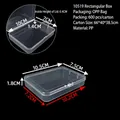 Compact transparent PP plastic rectangular storage box with secure snap lid measurements - 10519 Rectangular Box (10.5*7.5*1.8cm)