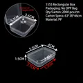 Transparent rectangular PP plastic storage box with secure latch lid for small parts - 1555 Rectangular Box (5.5*4*1.5cm)