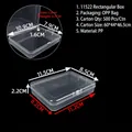 Transparent plastic rectangular storage box for hardware tools and parts card organization - 11522 Rectangular Box (11.5*8.5*2.2cm)