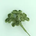 Exquisite handmade green crochet flower sprig for DIY craft gift and home decor - Dark Green - Lucky Clover (4 Flowers) Branch