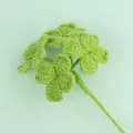 Handmade green crochet four-leaf clover flower for DIY crafts and home decoration - Bud Green - Lucky Clover (4 Flowers) Branch