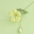 Delicate handmade crochet flower in light green, perfect for romantic gift decoration - Trumpet Creeper Branch (Meng Si) / Green