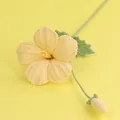 Handmade yellow crochet flower variant knitted with high-quality soft cotton yarn - Trumpet Creeper Branch (Meng Si) / Dark Yellow