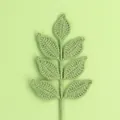 Beautiful handmade green crocheted leaf branch for DIY flower bouquets and home decor - 7-Leaf All-Season Branch / Bean Green