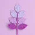 Exquisite handmade purple gradient crochet leaf branch for flower bouquet decoration - 7-Leaf All-Season Branch / Gradient Purple