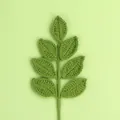Detailed hand-crocheted green leaf accessory for DIY artificial yarn flower arrangements - 7-Leaf All-Season Branch / Dark Green