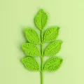 Premium handmade green crochet leaf branch for DIY artificial flower bouquet gifts - 7-Leaf All-Season Branch / Sprout Green