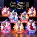 Collection of seven dreamy Nine-Tailed Fox figurines in various colors and poses - Dreamy Nine-tailed Fox (National Tide Series) / End Box (Full Set of 6)