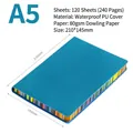A5 blue PU leather notebook with rainbow edges, 120 sheets of 80g Dowling paper. - A5 / Blue