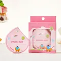 Cute teardrop-shaped Rubycell marshmallow powder puff in soft peach pink SKU variant - Cute Holiday Puff (Peach Pink / Waterdrop)