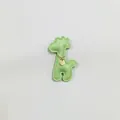Adorable light green faux leather giraffe charm with a lucky girl gold pendant for bags - Giraffe Charm / Green