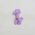 Cute lavender cartoon giraffe phone case charm made of PU leather with gold lucky girl tag - Giraffe Charm / Purple