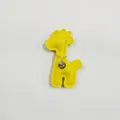 Bright yellow cartoon leather giraffe charm with gold decorative tag pendant - Giraffe Charm / Yellow