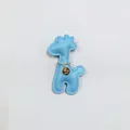 Cute light blue cartoon giraffe faux leather patch accessory for bags and phone cases - Giraffe Charm / Sky Blue