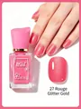Glitter pink nail polish shade 27 rouge gold for quick dry manicure, 14ml bottle. - 27 Rouge Glitter Gold
