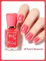 BG306 long-lasting nail polish in peach blossom pink gradient with floral accents - 28 Peach Blossom Pink