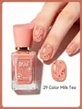 Long-lasting 14ml milk tea glitter nail polish shade 29 with high-gloss finish - 29 Colorful Milk Tea