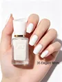 Elegant white nail polish in a 14ml glass bottle shown with a manicured hand - 35 Elegant White