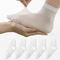 Breathable white children's sports socks with high elasticity, pack of five pairs - 3-5 Years / Breathable Mesh Style / 5 Pairs / White