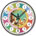 Colorful cartoon kids wall clock with a silent learning dial for early education - Forest Fox Style / Small (Silent)