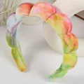 Bandeau en velours tie-dye pour maquillage et nettoyage du visage quotidien - Tie-dye Rose Orange