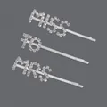 Elegante silberne Strass MISS TO MRS Haarspangen Set für Brautfrisuren und Hochzeiten - Miss To Mrs Stil / Silber