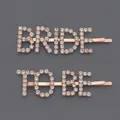 Luxury rose gold rhinestone 'BRIDE' and 'TO BE' bridal hair pins set for weddings - Bride to Be Style / Rose Gold