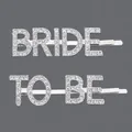Sparkling rhinestone letter hair clips set with 'BRIDE' and 'TO BE' in silver-toned finish - Bride to Be Style / Silver